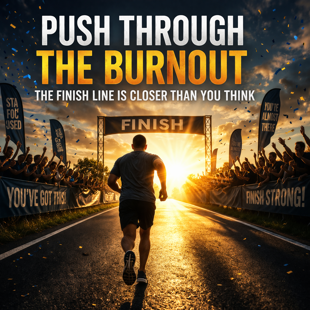 Thrive Thursday Push Through the Burnout, The Finish Line Is Close.
