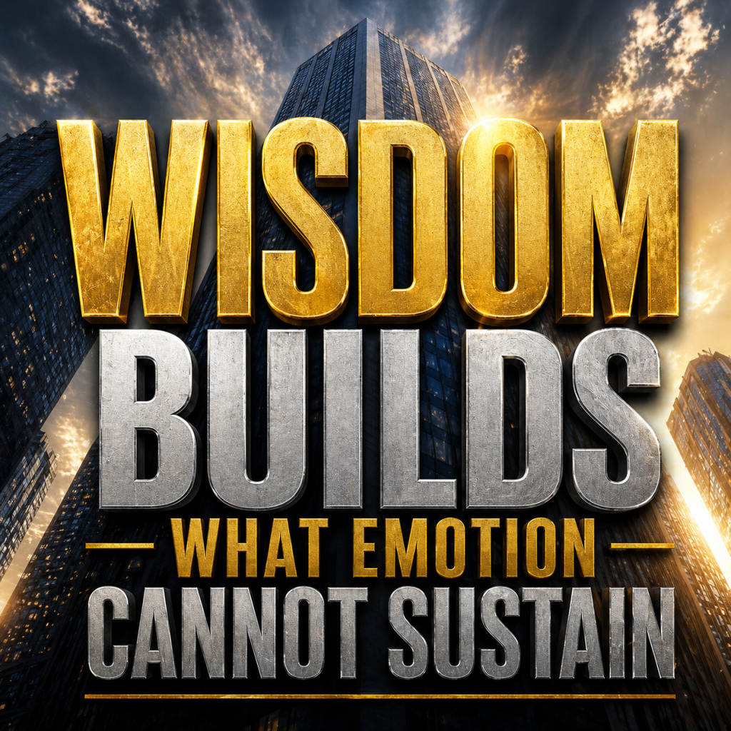 TRIUMPH TUESDAY Wisdom Builds What Emotion Cannot Sustain
